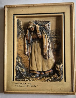 Vintage Bossons Ivorex 3D CORNISH FISH WIFE Wall Plaque Made in England