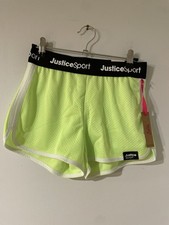 Girls Justice Mesh Shorts Neon Green Size Large 12/14 