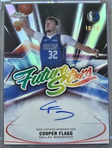 Cooper Flagg 2025 Topps Chrome RC Future Stars On Card Auto #FS-CF 10/10 Bookend