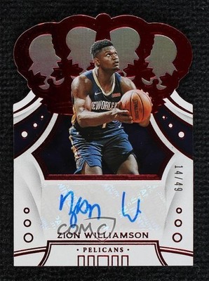 2019 Panini Crown Royale Rookies Red 14/49 Zion Williamson #CR-ZWL Auto RC 1d59