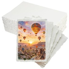 60 PCS 300GSM Cotton Watercolor Paper 4x6 Inch Deckled Edge Art Sheets