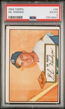 1952 Topps GIL HODGES #36 Red Back PSA 4 Brooklyn Dodgers HOF Baseball Card MLB