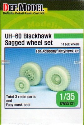 DEFDW35121 1:35 DEF Model UH-60 Blackhawk Sagged Wheel Set (ACA & KTH)