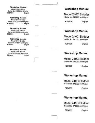 MANUAL TÉCNICO SERVICIO REPARACIÓN PATINADORA JOHN DEERE 240C F284930 - Imagen 4 de 5