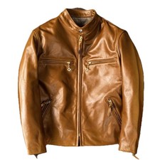 Cowhide Genuine Leather Jacket Men's Asia Edition Size XXL US M