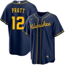 Cooper Pratt Brewers Navy Alternate All Stitched Jersey