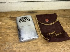 Vintage 1970's Jon-E Hand Warmer Chrome Pocket Heater with Pouch Untested