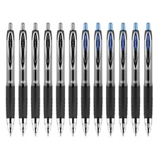 Signo 207 Retractable Gel Pens 0.7mm Black Blue 12 Pack Fraud Resistant Quick