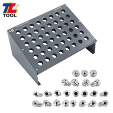 R8 Collet Package 23pc 1/16"-3/4" - Includes 48 Slot Wall Rack