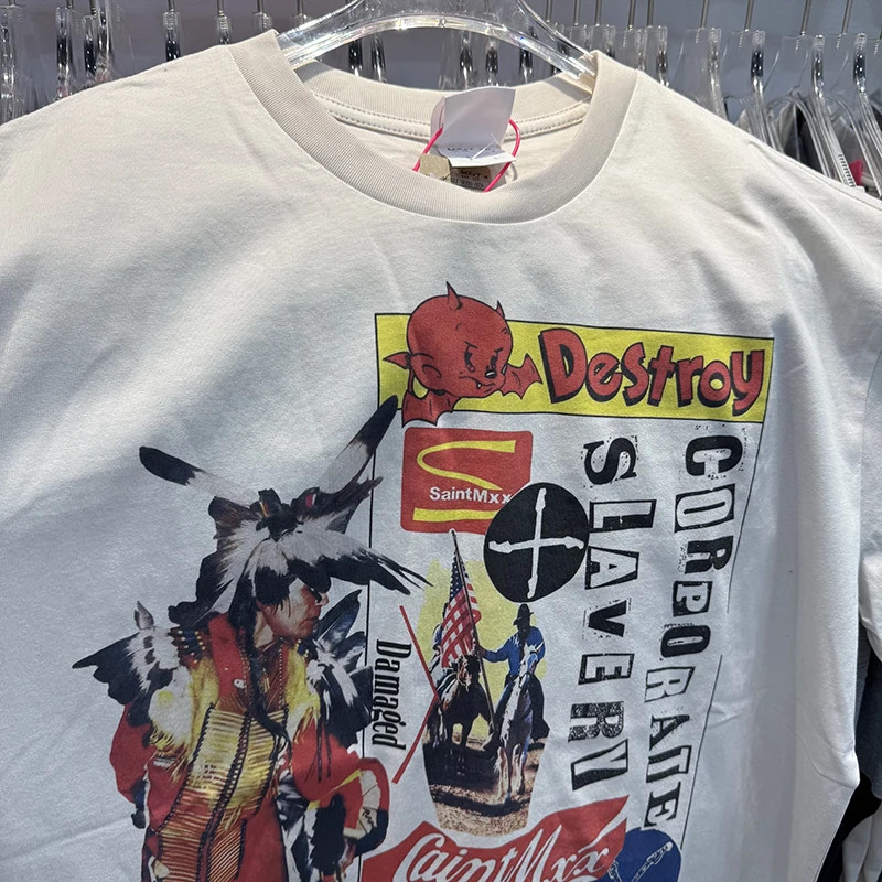 SAINT Mxxxxxx (Saint Michael) 'Destroy' SS T-shirt White Men's