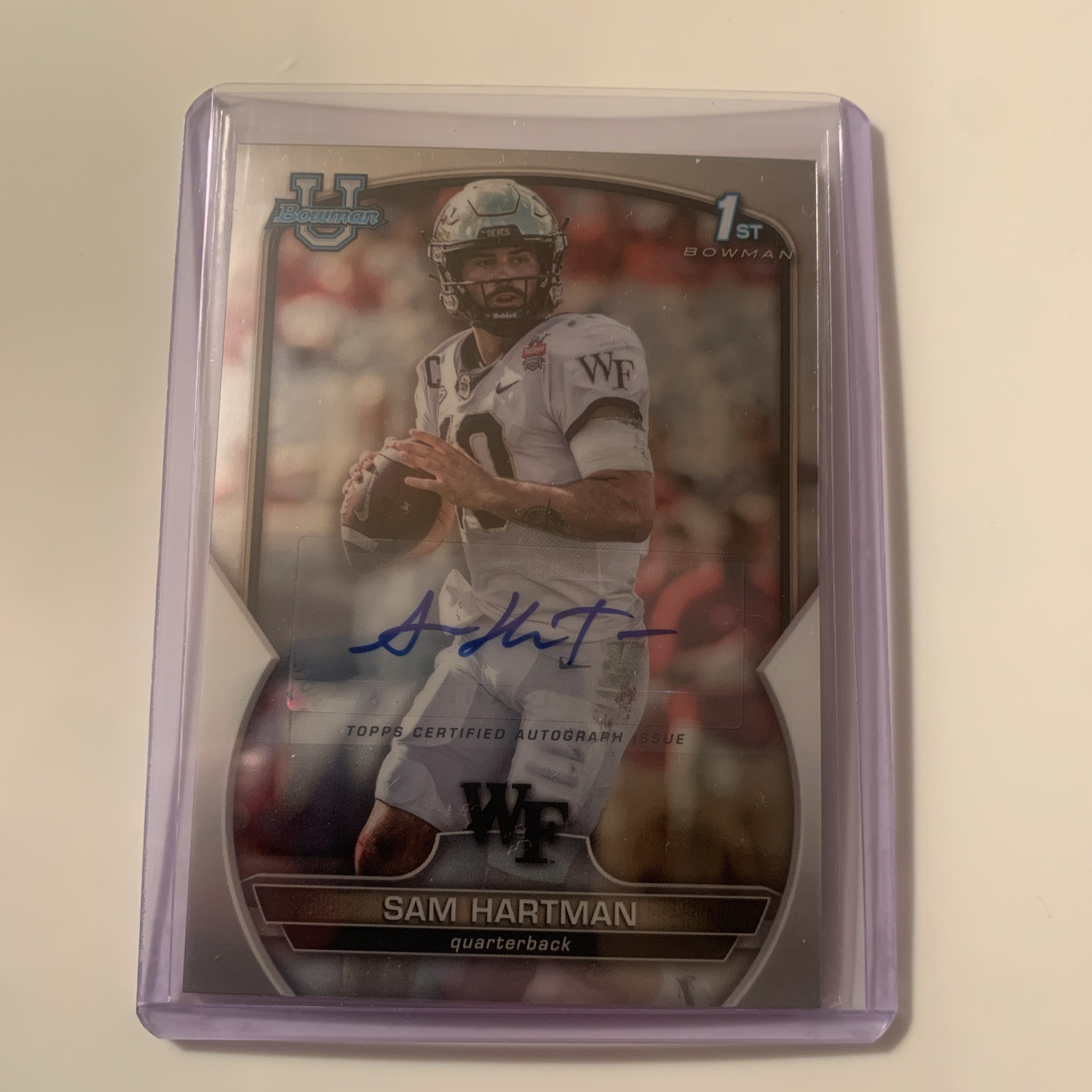 2022 Bowman Chrome - Chrome Prospect Autographs #51 Sam Hartman (AU, RC)
