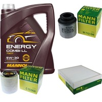 Mann Inspektionspaket 5L Mannol Energy 5W-30 FüR VW Polo 1.2 TSI 1.4 GTI Audi A1