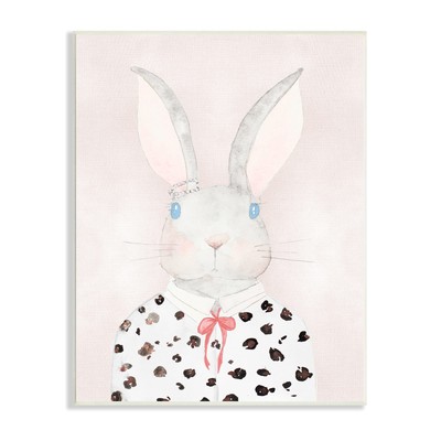 Chic Bunny Rabbit Stylish Leopard Print Blouse, Design by Nola James Wall Pla...