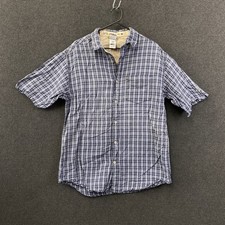 The North Face A5 Series Mens Linen Shirt Blue Plaid Casual Size M