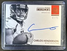 2017 Panini Encased Carlos Henderson Rookie Notable Signatures RC Auto #/75