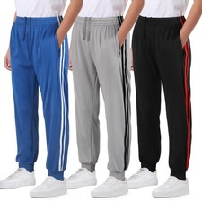 3 Pack Boys Joggers Fleece Lined Sweatpants with Pockets, Boys Athletic Pants...