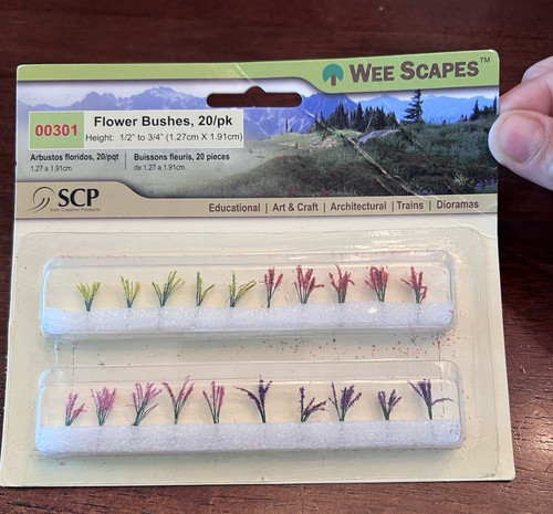 Wee Scapes 00301, arbustos de flores, 1/2" a 3/4", 20pk trenes dioramas | Condition: New