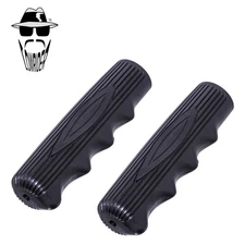 Original Lowrider 7/8" x 115mm Black Finger Groove Handlebar Grips Pair Cruiser.