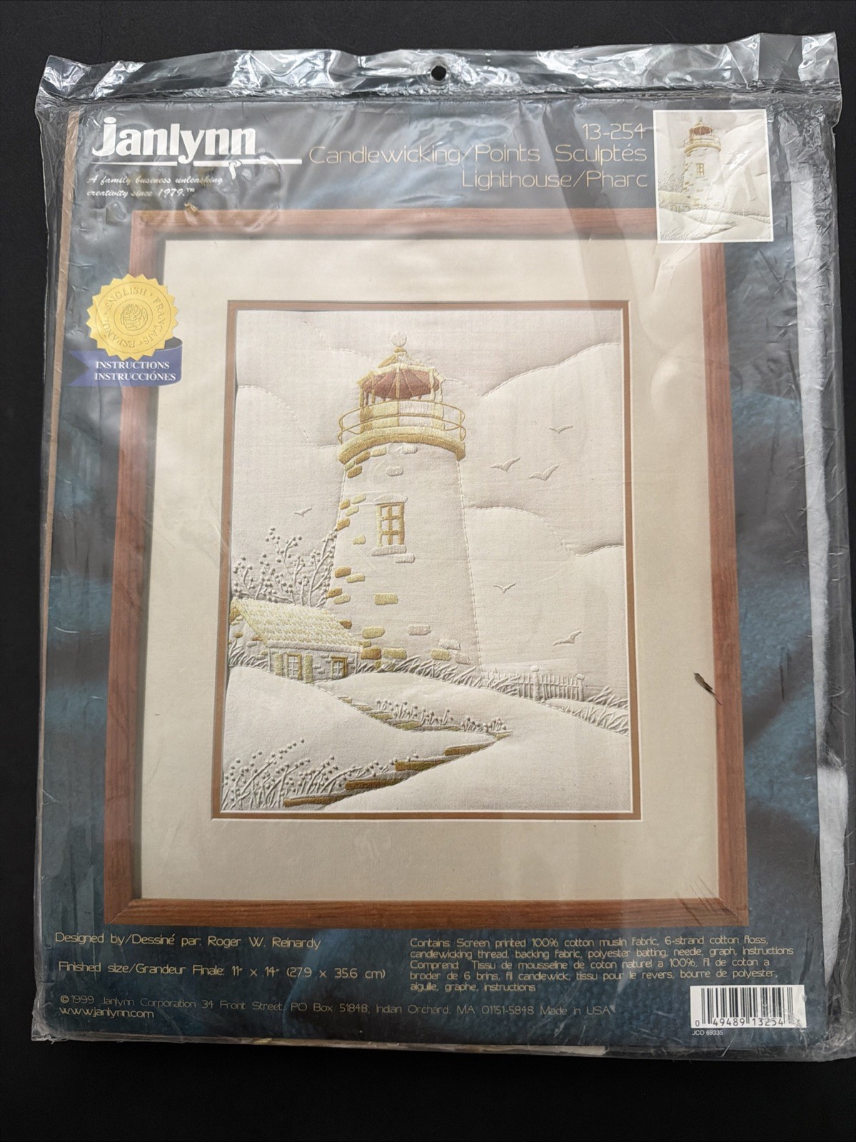 Vintage Janlynn 13-254 Candlewicking Points Lighthouse 11" x