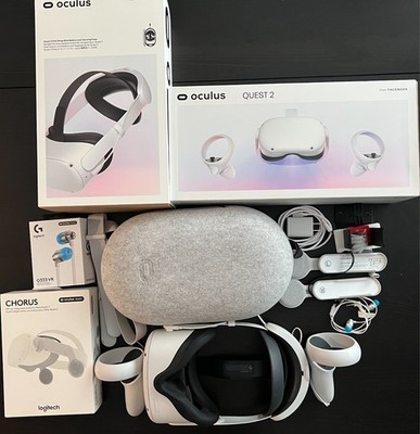 Oculus Quest 2 64GB Bundle Elite Strap, Battery, Case, Logitech Chorus, G333