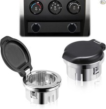 2 Pcs Plug Cover Cap 12v Cigarette Lighter Plug Chrome Dash Power Outlet Retai