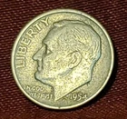 1954-D Roosevelt Dime Silver,  Free Shipping