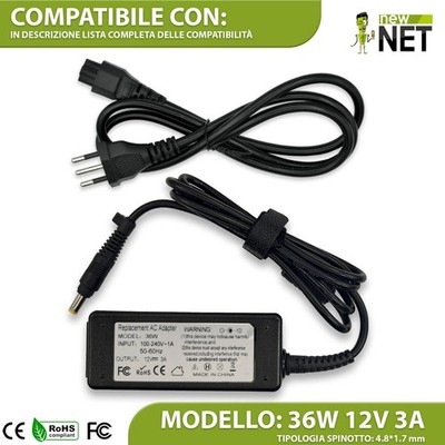Ladegerät kompatibel mit ASUS Eee PC S101 S101H T101M T91 T91MT 12V 3A 36W