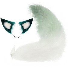 Game Honkai Star Rail Yukong Cosplay Fox Ear Headband Plush Beast Tail Headwear