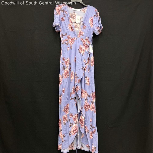 NWT Wmns ASTR The Label Light Purple & Pink Floral Wrap Maxi Dress L MSRP$120