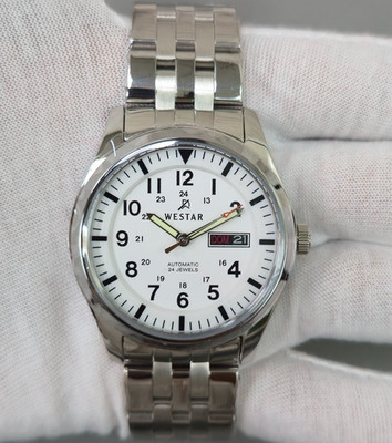 Westar 80018STN101 Automatic White Dial Stainless Steel Bracelet New Mens Watch