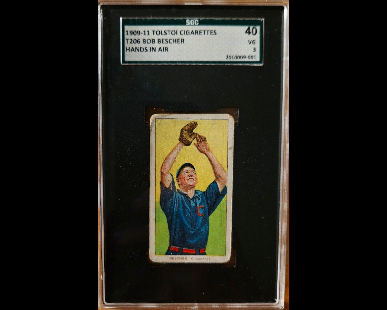 1909-1911 T206 Bob Bescher Tolstoi Rare Back SGC 3 Pop 2