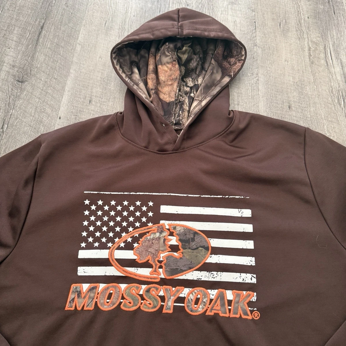 Mossy Oak Men Camo Hunting Hoodies Performance Fleece Logo Sweatshirt