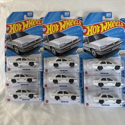 2025 Hot Wheels - Proton Saga - White LOT OF 9