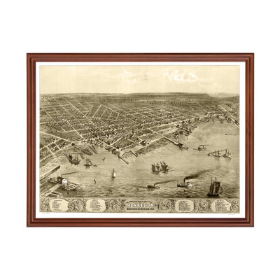 #ad #ad Old Map of Muskegon MI 1868 Vintage Muskegon Michigan Art $229.99