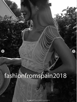 ZARA NEW WOMAN BEADED EMBROIDERED FRINGE TOP OYSTER WHITE XS  display picture 1
