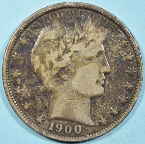 1900 BARBER HALF DOLLAR ~ NICE ORIGINAL CRUSTY FINE! INV#2
