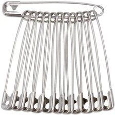 60PCS Large Safety Pins, Durable, Rust-Resistant Nickel Plated Steel Pins Size 4