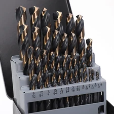 29 Pieces Drill Bit Set for Hardened Steel, High Speed Steel Carbide Drill Bits