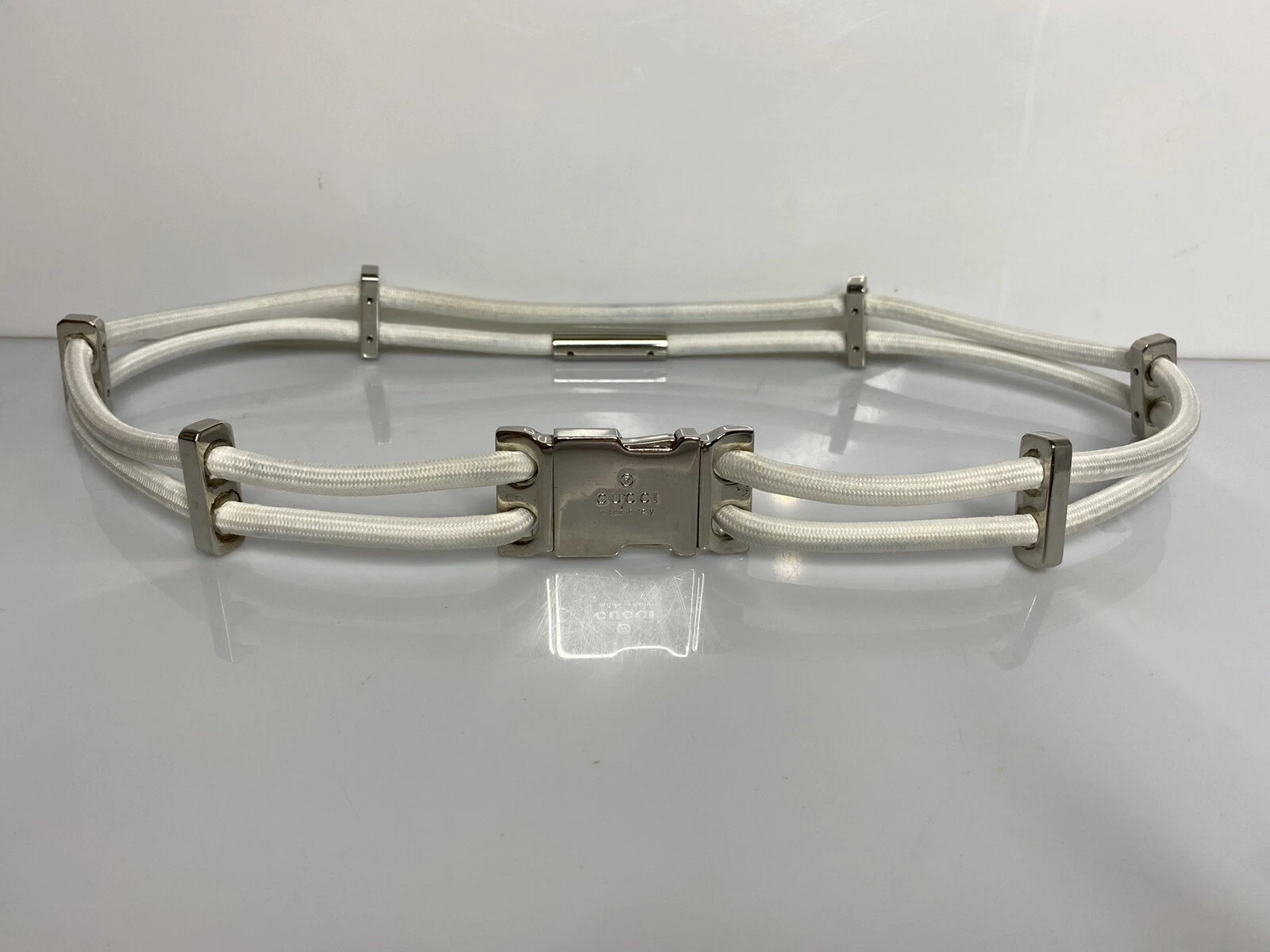 Gucci bretelles ceinture stretch taille blanche taille 31 pouces