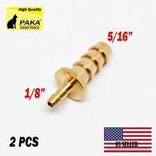 2 pc 1/8 X 5/16 Hose Barb Mender Union Splicer Brass Pipe Fitting Gas Fuel Water