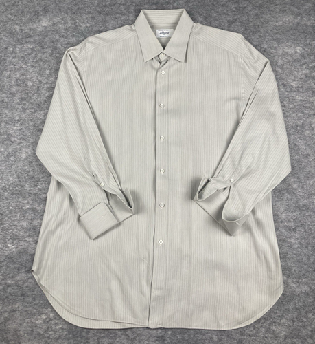 Brioni Dress Shirt Mens 16.5 Striped French Cuff Made in Italy for Neiman Marcus