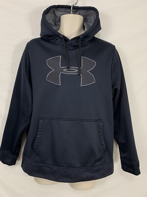 UNDER ARMOUR COLDGEAR sz MD / M Black Pullover Hoodie Hooded Sweatshirt