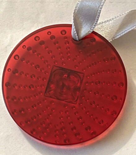 Rara maschera da donna cristallo rosso LALIQUE 2011 ornamento natalizio nuovo in scatola - Foto 7 di 9