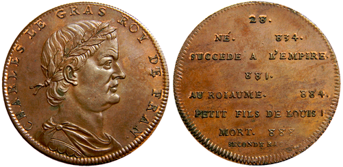 Francia mediados de 1700, medalla de los reyes franceses #28 Charles Le Gras (02727) - Imagen 3 de 3