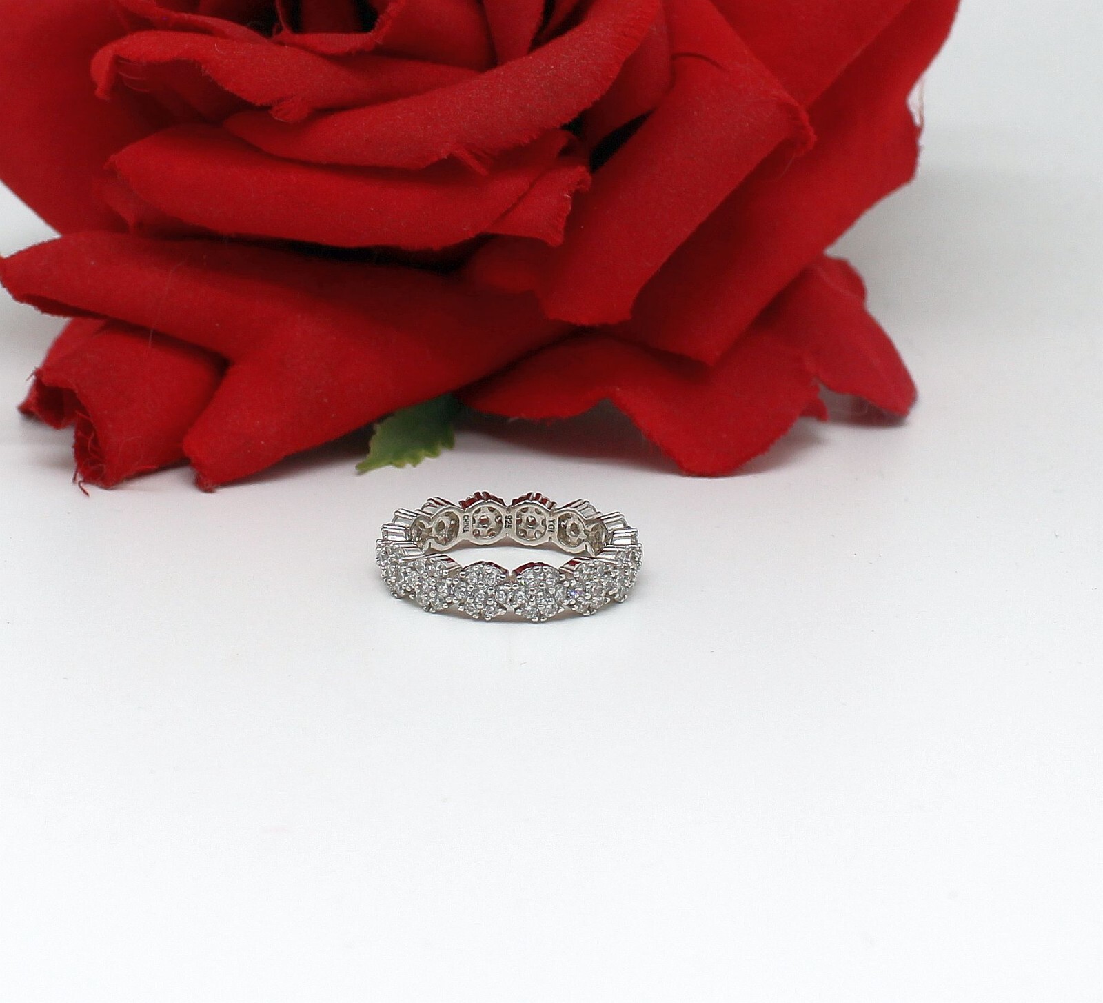 Sterling Silver NWOT JTV Sparkling CZ 4.47g  Ring size 10  CAT RESCUE