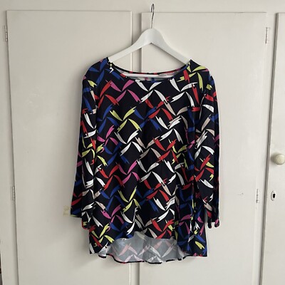 Heine womens top t-shirt black & colour print casual Size Eur 44