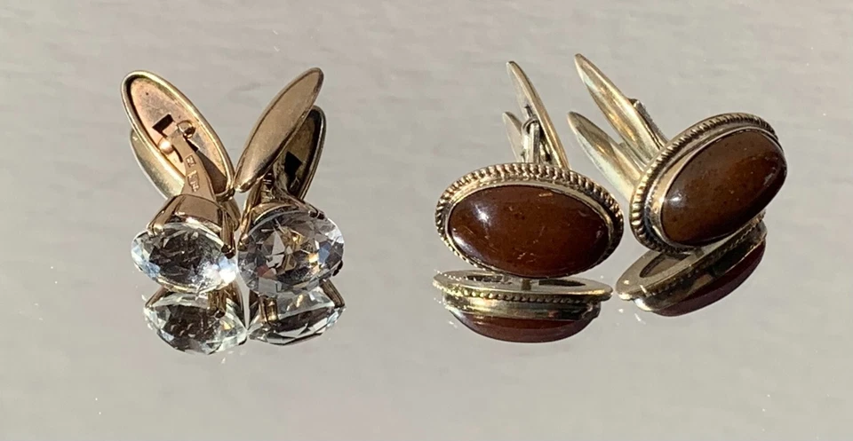 Paar Manschettenknöpfe Mid Century selten fantastisch Sterlingsilber 875 Stra... - Bild 2 von 4