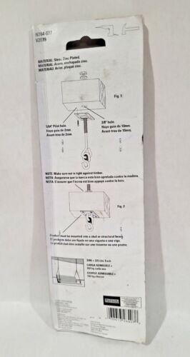 National Hardware N264-077 V2039 Zinc Plated Steel Swing Hook Kit 225 lb. 2 pk - Bild 3 von 3