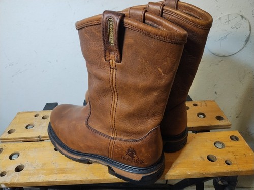 Rocky Ironclad Waterproof Wellington Leather Work Boots Brown 6685 Size 10 W *EC - Picture 5 of 9