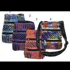 Small Tie Dye Crossbody Bag – Boho Hippie Purse with 3 Zippers, Made in Nepal